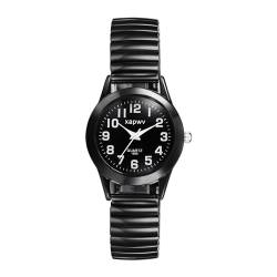 Avaner Uhren Herren Damen Armbanduhr: Herrenuhren Modische Damenuhren mit großen Ziffern LEICHT ZU LESEN Analog Quarzuhr mit elastische Armband für Männer Frauen Paare Schwarz von Avaner