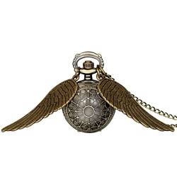 Avaner Vintage Taschenuhr Klassische Engelsflügel Halskette Uhr mit Quarzwerk Pullover Kettenuhr für Herren Damen als Vatertag Muttertag´Weihnachten Geschenk von Avaner