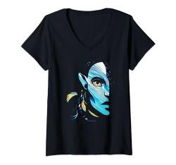 Avatar: The Way of Water Neytiri Na’vi Ocean Half Face T-Shirt mit V-Ausschnitt von Avatar