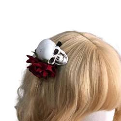 Avejjbaey Gothic Rose Haarband mit Schleier für Damen, Cosplay, Party, Kostüm, Tag des Todes, Haarspange, Halloween-Haarschmuck, Mädchen, Kopfbedeckung, Rollenspiel, Kopfbedeckung, von Avejjbaey
