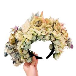 Frühlingsböhmischer Blumen-Strandblumen-Girlanden, Rosen-Stirnband, Hochzeitskränze für Frauen und Brautjungfern, Haar-Accessoire von Avejjbaey