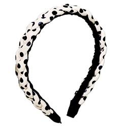 Haarband mit Leopardenmuster, modisch, geflochten, Vintage-Stil, gedrehtes Zopf, Retro, gestreift, PU-Leder, Leopardenmuster, Stirnbänder für Damen, dünn von Avejjbaey