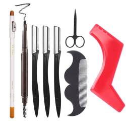Professionelle Make-up-Tools schaffen wunderschön definierte Funktionen mit diesem Schablonen-Set Bartschablonen-Werkzeug für Männer von Avejjbaey