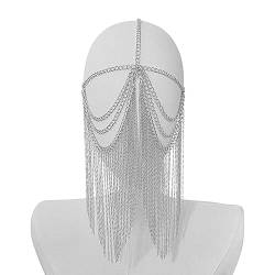 Punk Maskerade Metall Kopfkette Quasten Gesicht Kopfbedeckung Kette Schmuck Für Halloween Kostüme Nachtclub Party Gesichtskette Kostüm Eleganter Modeschmuck von Avejjbaey