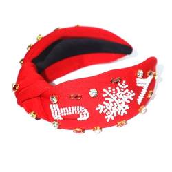 Weihnachts-Stirnband mit breiter Krempe, grüne Perlen, verziert, Yoga, Sport, Weihnachts-Stirnband für Damen, Weihnachts-Stirnbänder für Kinder, breite Weihnachten von Avejjbaey
