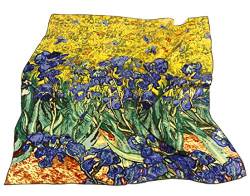 Avenella Edles SEIDENTUCH nach van Gogh SCHWERTLILIEN in künstlerischem Design Damentuch Halstuch aus 100% Seide ca. 88x88 cm von Avenella