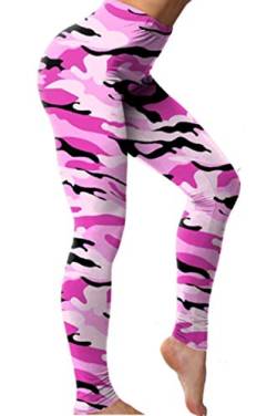 Aventy Damen-Leggings mit Camouflage-Muster, für Yoga, Fitness, Laufen, Pilates, Skinny Gr. One Size, Z-orange von Aventy