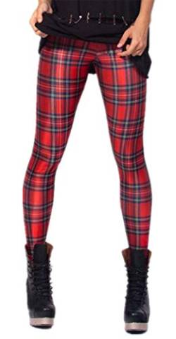 Aventy Damen Supernova Einhorn Digital Printed Tight Stretchy Skinny Workout Pants, Red Plaids, Einheitsgröße, Rote Plaids, One size von Aventy