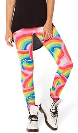 Aventy Damen Supernova Unicorn Digital Printed Tight Leggings Stretchy Hose Skinny Pants Workout Gr. One size, Colorful Rainbow von Aventy