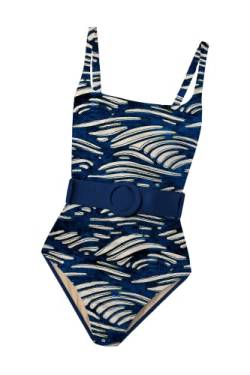 Averie Women's Swimsuit Alaska Belted One-Piece XS-3XL Recycled Fabric von Averie