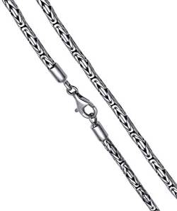 Avesano 925 Silber Königskette Herren Halskette 4mm handgearbeitet aus 925er Sterling Silber mit Schmuck Box Länge 50 cm 101093-050 von Avesano