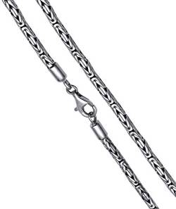 Avesano 925 Silber Königskette Herren Halskette 4mm handgearbeitet aus 925er Sterling Silber mit Schmuck Box Länge 60 cm 101093-060 von Avesano