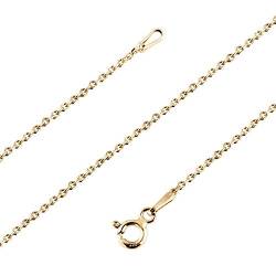 Avesano Ankerkette 24K vergoldet für Damen in 925 Sterling Silber Farbe Gold Goldkette ohne Anhänger Goldkettchen Frauen | Breite 1mm | Länge 40 42 45 50 60 70 cm | 101031-550 von Avesano