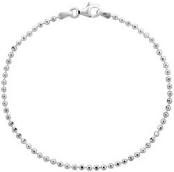 Avesano Damen Armband Silber 925, Silberarmband Damen 925 Silber, Kugelkette Länge 19 cm, Breite 2 mm, 102061-019 von Avesano