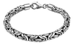 Avesano Königskette Armband Herren 925 Sterling Silber, Handgefertigtes Königsketten-Armband, 925er Silberarmband mit Schmuck Box, Länge 19cm, 6mm breit, 34g schwer, 102094-019 von Avesano