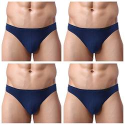 Avidlove 4er Pack, Slips Modal - seidenweich Unterhose short underwear Unterhosen Trunk Shorts Unterwäsche Slip Herren Männer- Gr. EU S, 4 x Blau von Avidlove