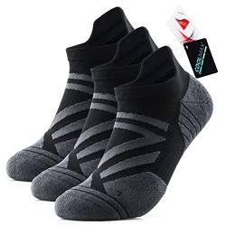 Avoalre 3 Paar Coolmax Knöchelsocken,Sportsocken Baumwolle,Atmungsaktive Laufsocken für Herren 47-50, kurze Sneaker Socken für Fitness, Laufen, Joggen, Wandern, Workout, Freizeit-Outdoor Söckchen von Avoalre