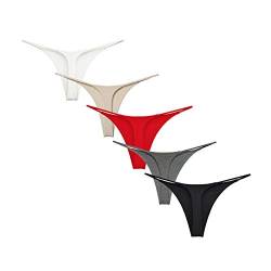 Avondii Damen Baumwolle String Tanga Set Thong Unterhosen, 5 Pack (M, A-Mehrfarbig) von Avondii