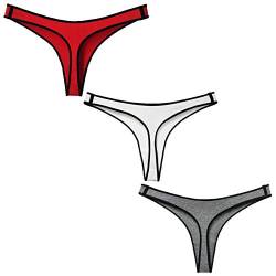 Avondii Damen Baumwolle Tanga Niedrige Taille Strings Hipster Unterwäsche, 3er Pack (M, A-Farbe) von Avondii