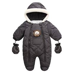 Avrilight Baby Cosplay süßer kleiner Bär geformter Jumpsuit Kleinkind Winter verdicken Mantel Cartoon Kapuzen Schneeanzug mit Handschuhen Kleinkind winddicht warmer Overall Outwear Schneeabnutzung von Avrilight