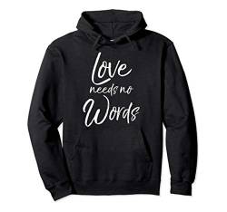Cute Autism Mother Quote for Moms Gift Loves Needs No Words Pullover Hoodie von Awesome Autism Awareness Shirts Design Studio