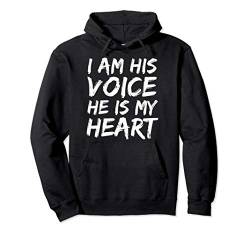 Deaf Mom Gift Cute Mother Gift I Am His Voice He is My Heart Pullover Hoodie von Awesome Autism Awareness Shirts Design Studio