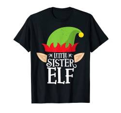 Little Sister Elf Lustiger Weihnachts-Schlafanzug T-Shirt von Awesome Christmas Elf Family Co