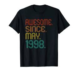 Awesome Since May 1998 Year Of Birth Birthday 1998 Vintage T-Shirt von Awesome Since May Birthday Vintage Men Women Tee