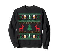 Lustiger Trinkender Whiskey Ugly Christmas Sweater Sweatshirt von Awesome Ugly Christmas Sweaters