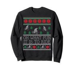 Oh What Fun It Is To Ride Cycling Ugly Christmas Sweater Sweatshirt von Awesome Ugly Christmas Sweaters