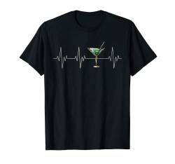 Cooles Martini Heartbeat Love Cocktailglas Happy Hour Brunch T-Shirt von Awesome gift idea For Family Gift