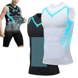 Awoyep 2023 New Ionic Shaping Vest, Expectsky Ice Silk Fabric Compression Shirts for Men Guys Men's Chest Gynecomastia Compression (Color : G(2PCS), Size : M) von Awoyep