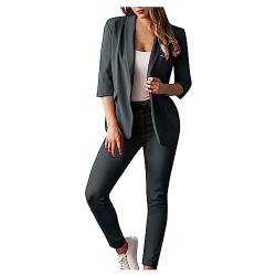 Awrvia Damen Blazer Sportlich Elegant Hosenanzug Business Anzug Set Zweiteiliger Formal Anzugjacke Slim Fit Hose Revers Büro Outfits Mode 2 Stück Jacke Festlich Mantel Lässige Sweatblazer von Awrvia