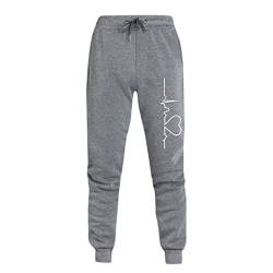 Awrvia Damen Jogginghose Warme Gefütterte Freizeithose Thermo Fleece Hosen mit 2 Taschen Fleecehose Winter Verdickte Laufhose High Waist Trainingshose mit Kordelzug Sweathose Bequeme Sporthose von Awrvia