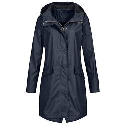 Awrvia Damen Regenjacke Wasserdichte Outdoorjacke mit Kordelzug Übergangsjacke Fitness Softshelljacke Einfarbiges Reißverschluss Sportshirt Hochwertige Dünne Funktionsjacke Wärmer Steppjacke von Awrvia