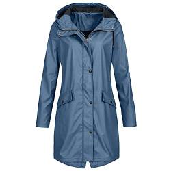 Awrvia Damen Regenjacke Wasserdichte Outdoorjacke mit Kordelzug Übergangsjacke Fitness Softshelljacke Einfarbiges Reißverschluss Sportshirt Hochwertige Dünne Funktionsjacke Wärmer Steppjacke von Awrvia