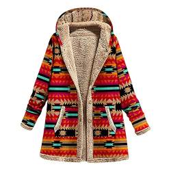 Awrvia Fleecejacke Damen mit Kapuze Winterjacke Teddy Fleece Mantel Warm Gefüttert Kapuzenpullover Flauschig Plüschjacke Freizeit knuffig Sweatshirt Party Winterjacke Oversize Langjacke von Awrvia