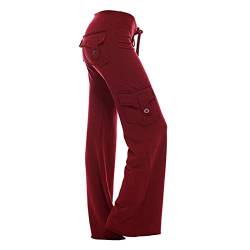 Awrvia Freizeithosen Damen 2023 Teenager Cargohose Mode Y2k Sweathose Weites Bein Jogginghose Baggy Track Sporthose Taschen Sport Hosen Elastische Taille Wanderhose Parachute Outdoorhose von Awrvia