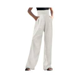 Awrvia Hosen Damen Elegant Sporthosen Lange Slim Fit Leinenhose Baggy Elastischem Stoffhose High Waist Büro Hose Mode Luftige Jazzpants Bequeme Einfarbig Cargohose Baumwolle Leinen Traininghose von Awrvia