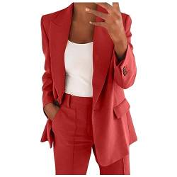 Awrvia Hosenanzüge Damen Blazer 2-teilig Anzugjacke Einfarbig Anzug Set Festlich Damenanzug Sportlich Streetwear Elegant Freizeitmantel Business Mode Mantel alle Angebote aktuell Heute von Awrvia