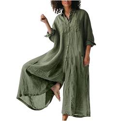 Awrvia Jumpsuit Damen Kuschelig Lässig Einteiliger Baumwolle Leinen Freizeitanzug Locker Weites Bein Strampler Kurzarm Elegant Arbeitshose Schlanke Overalls Leicht Atmungsaktiv Sommerhose von Awrvia