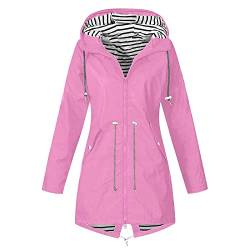 Awrvia Outdoorjacke Damen Wasserdichte Regenjacke mit Kordelzug Übergangsjacke Fitness Softshelljacke Einfarbiges Reißverschluss Sportshirt Hochwertige Dünne Funktionsjacke Wärmer Steppjacke von Awrvia