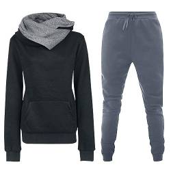 Awrvia Trainingsanzug Damen Lang Jogginghosen Lockere Modische Hose Zweiteiler Sportlich Pullover Lässig Sporthosen 2-Teilig Set Heartbeat Druck Hoodies 2 Stück Freizeitanzug Y2K Kapuzenjacke von Awrvia