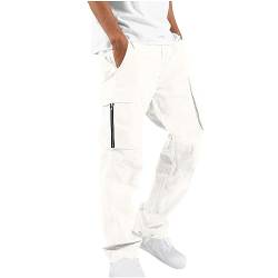 Awrvia Trekkinghose Herren Lang Cargohose Zip Baggy Wanderhose Vielseitig Arbeitshose Multi Pocket Funktionshose Chino Hose Regular Fit Trainingshose Einsatzhose Track Pants Outdoor Jogginghose von Awrvia