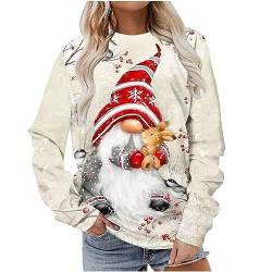 Awrvia Weihnachtspullover Damen Lustig Sweatshirt Rundhals Weihnachtspulli Elegant Baumwolle Pullover Langarm Weihnachts Pullis Casual Sweat Oberteile Festliche alle Angebote aktuell Heute von Awrvia