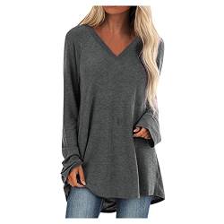 Awrvia alle Angebote 50% Langarmshirts für Damen Pullover Leichtes Sweatshirt Loose Langarm Oberteile Geometric Casual T-Shirt Bequeme Druck Bluse 2024 Basic Tops Unterhemd Oversize Sportshirt von Awrvia