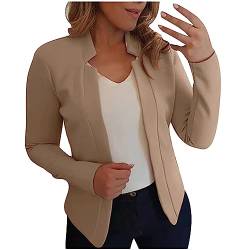 Blazer Damen Elegant Kurze Büro Jacke Sportlich Modern Anzüge Bolero Langarm Oberteil Elegant Revers Mantel Einfarbig Slim Fit Sakko Geschäft Freizeitmantel Wärmer Festliche Outwear von Awrvia