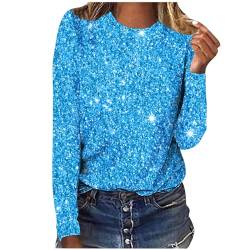 Blusen Damen Elegant Festliche Langarmshirt Sexy Baumwolle Outfit Pailletten Modern Oberteil mit Glitzer Shirt Große Größen Oberteile Langarm Tunika Festliche Blusen blitzangebote des Tages von Awrvia