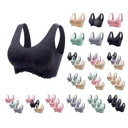 Bustier Damen ohne Bügel Push up Crop Top Sexy Bustier Spitze Bra Set Sport BH für Alltag Yoga Bralette Fitness Elegant Bustier Herausnehmbare Einlagen Kleidung Bequemer Bralette von Awrvia