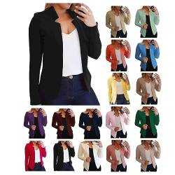 Sweatblazer Damen Elegant Solid Winterjacke Arbeit Büro Übergangsjacke Bequeme Anzugjacke Hochzeit Große Größen Festliche Jacke Retro Baumwolle Winterjacke Temperament Rave Mantel von Awrvia